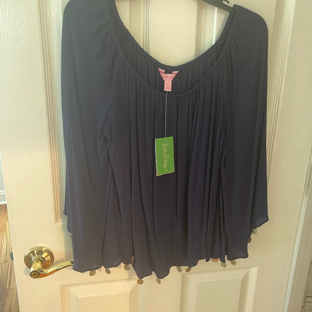 Lilly Pulitzer, Size M, True Navy Delaney Top